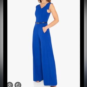 Black Halo teal Blue Sleeveless Jumpsuit Jackie 0